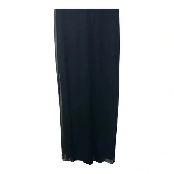 SOCIAL BRIDESMAIDS SLEEVELESS TIE BACK CHIFFON TRUMPET‎ GOWN DRESS SIZE 2 BLACK - Picture 5 of 10